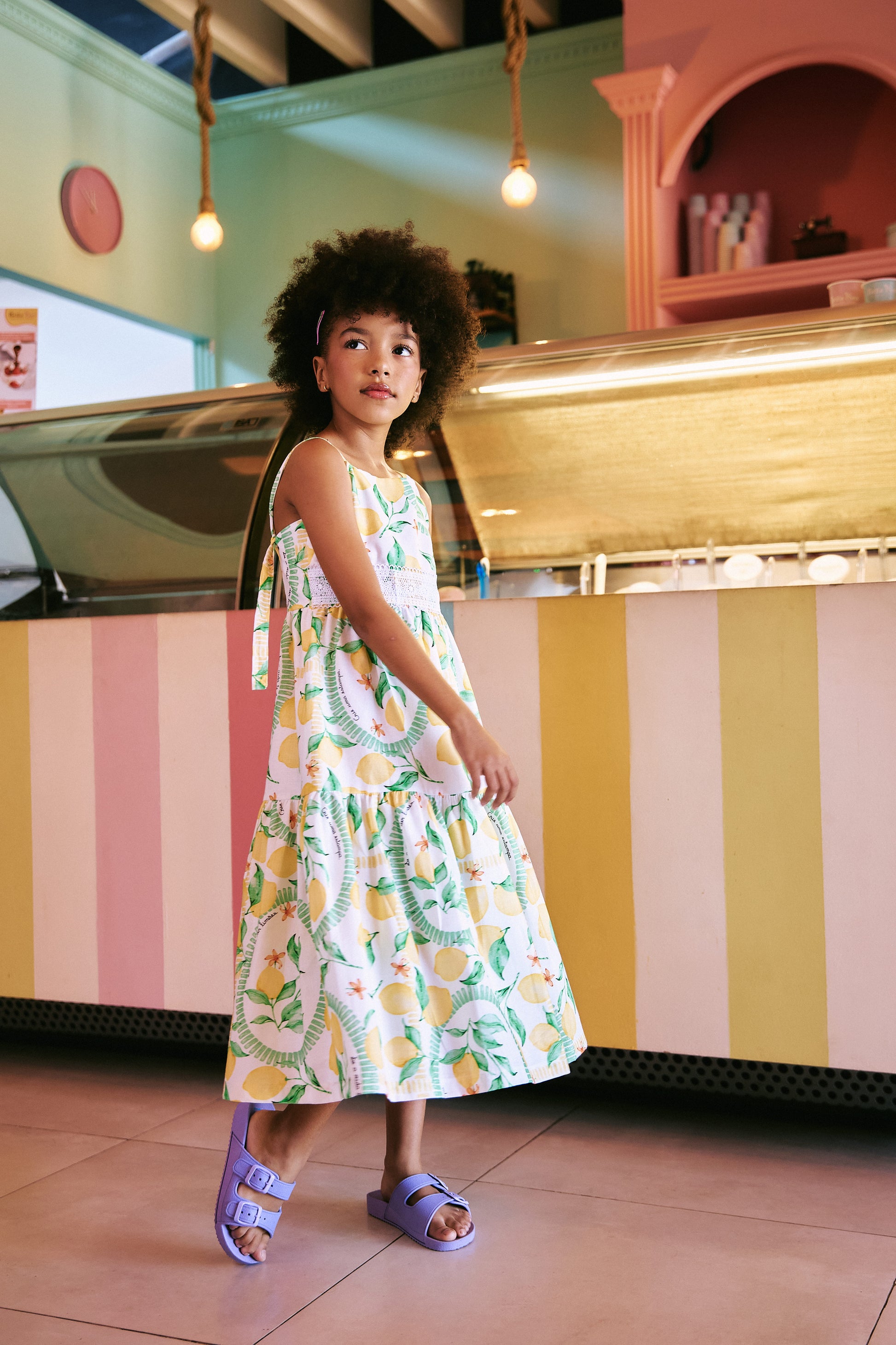 Vestido Menina Festa Midi 100% Algodão Lemon Kids Luxo