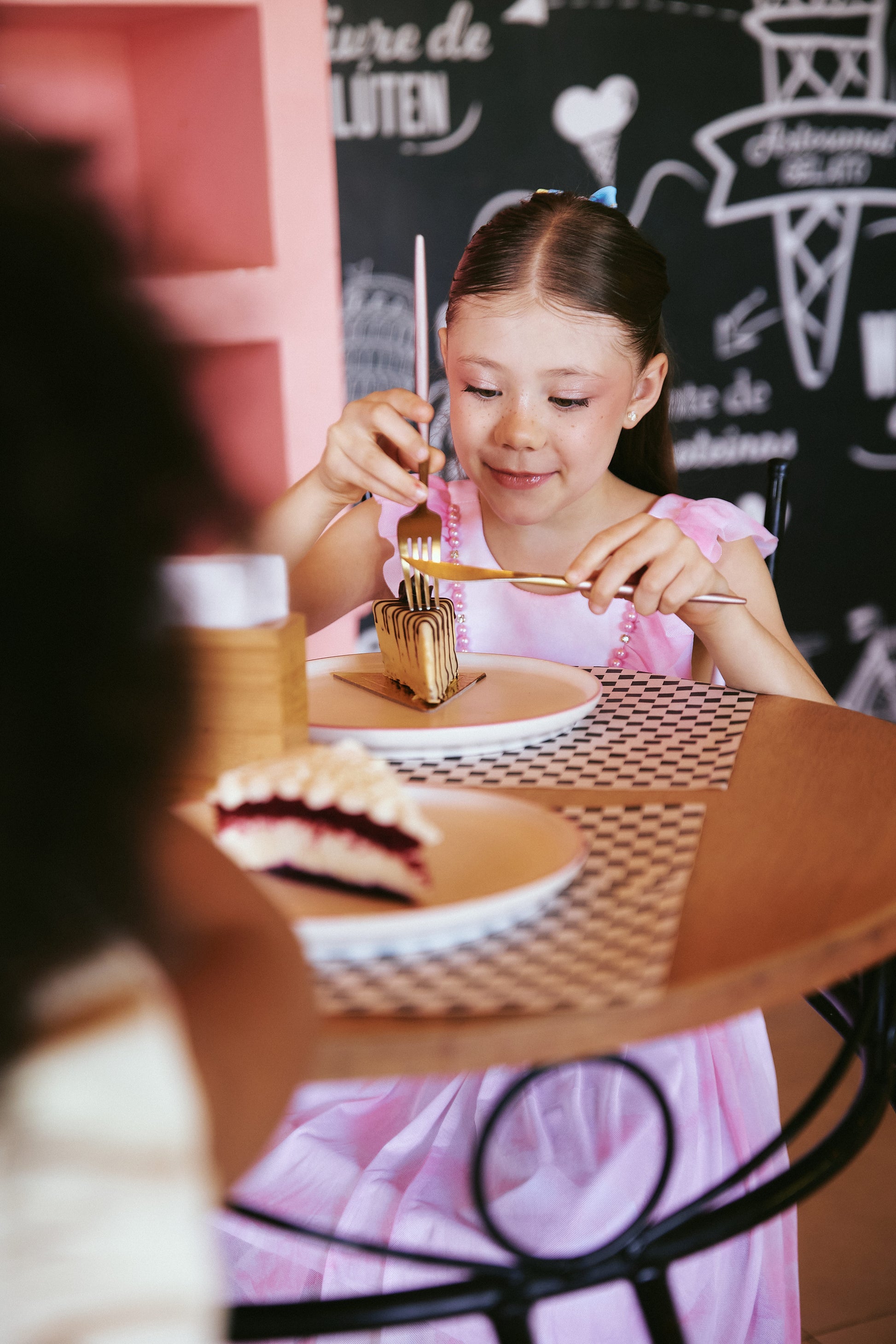 Vestido Menina Festa Boho Rosa Tule Estampado Luxo