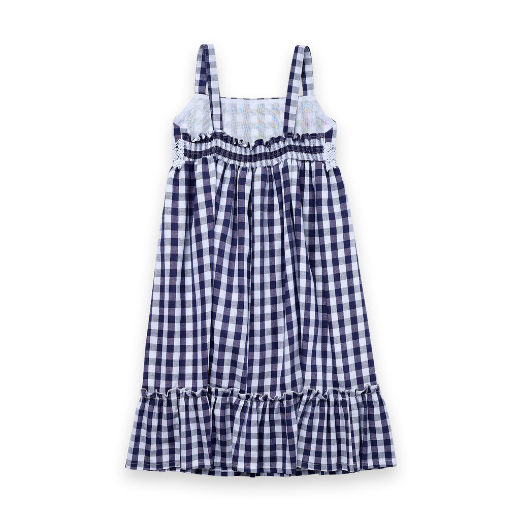 Vestido Infantil Vichy Xadrez 100% Algodão Babados Luxo