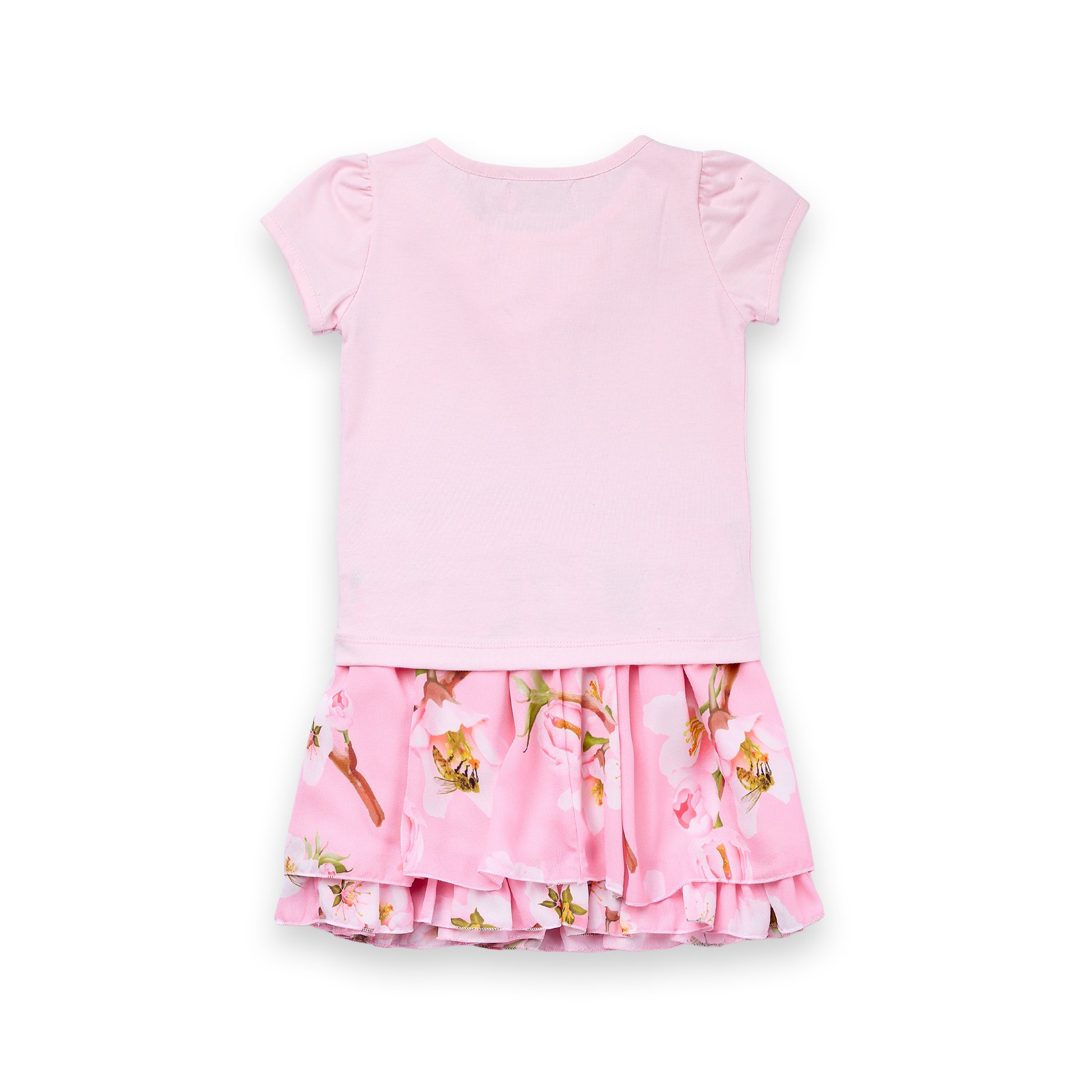 Conjunto Menina Blusa Bordada e Saia Babados Festa