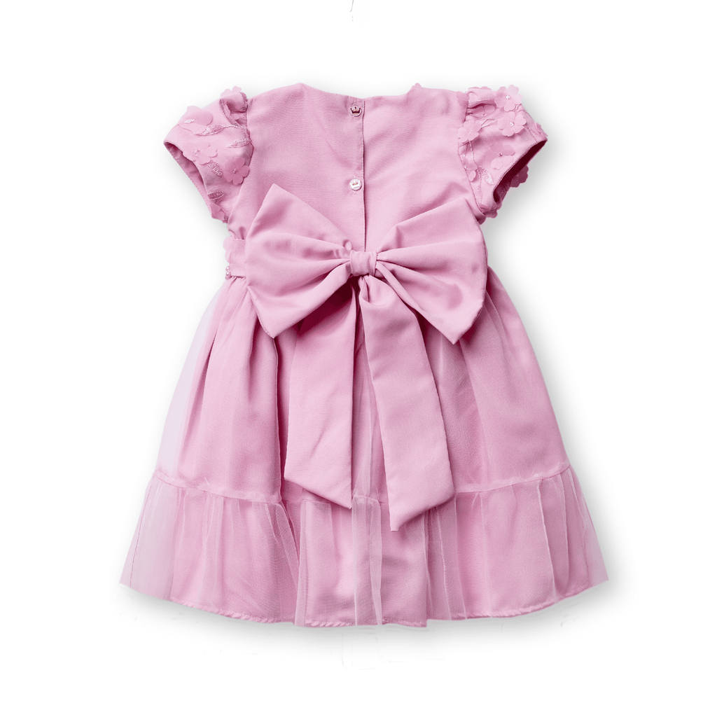 Vestido Fleur Menina Festa Luxo Tule Flores 3D Pérolas