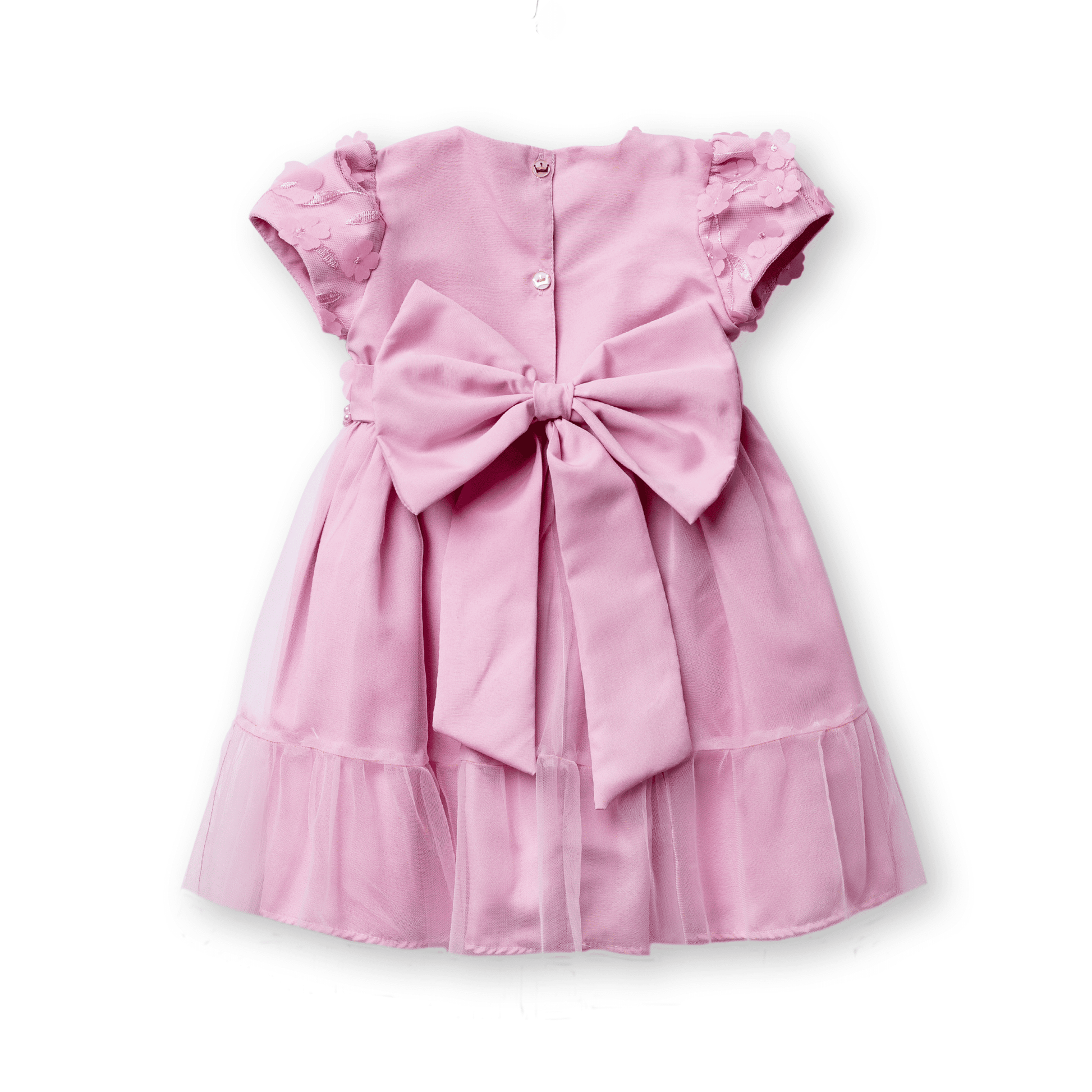 Vestido Fleur Menina Festa Luxo Tule Flores 3D Pérolas