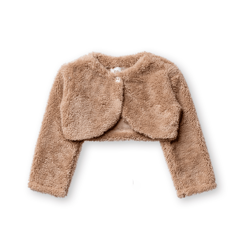 Bolero Infantil Menina Pelo Teddy Carneirinho Inverno Quente