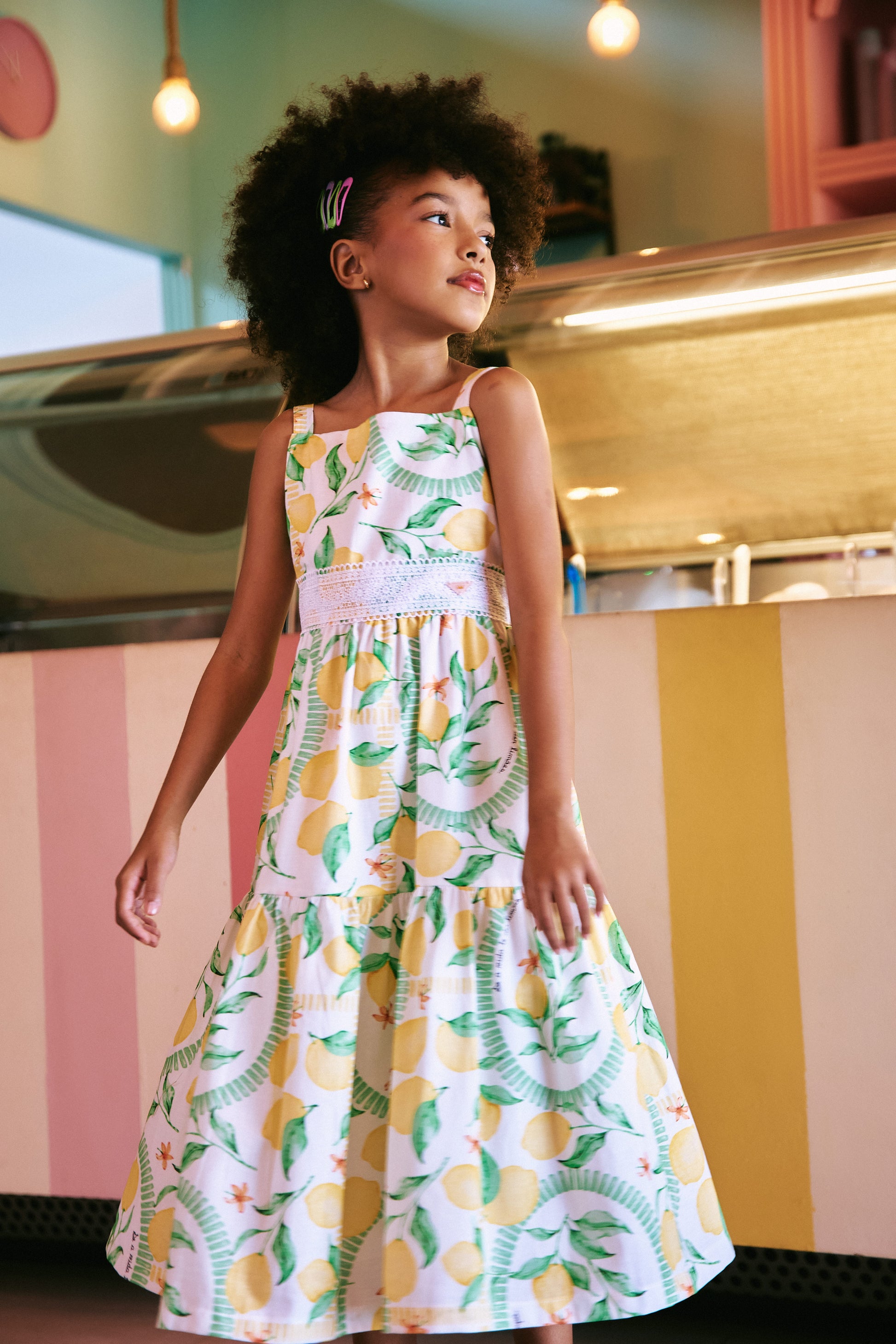 Vestido Menina Festa Midi 100% Algodão Lemon Kids Luxo