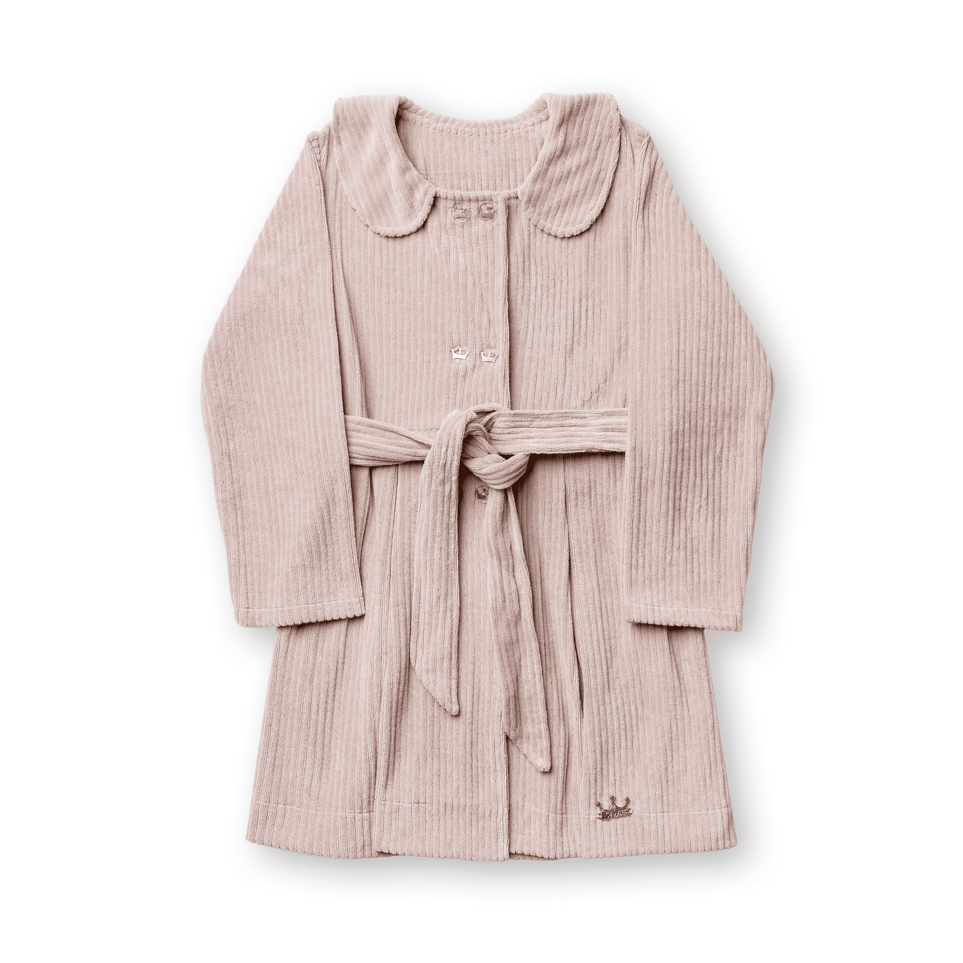 Casaco Infantil Menina Plush Canelado Sobretudo Laço Inverno