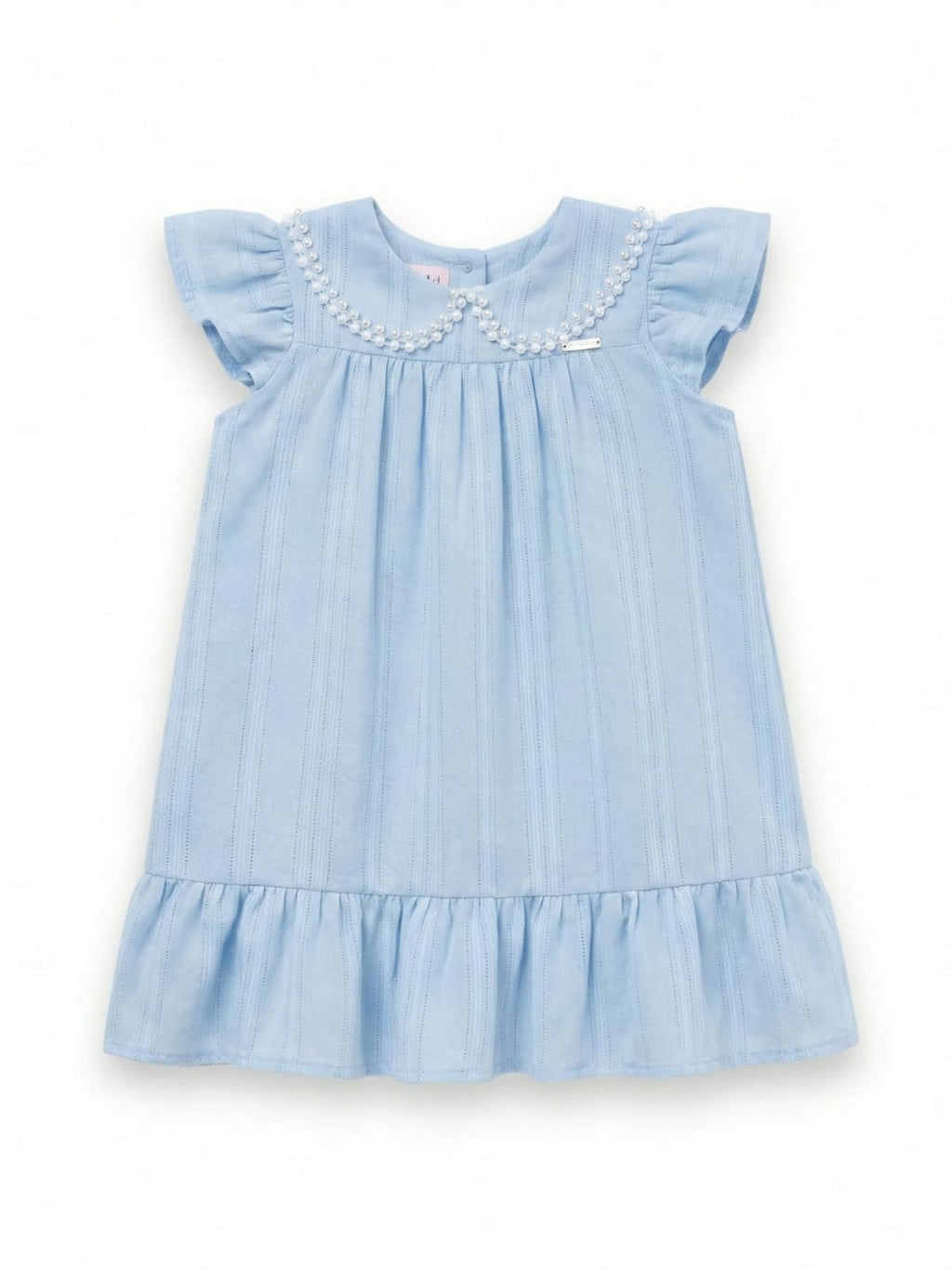 Vestido Bata Bebê Batizado Gola Guipir Algodão Luxo