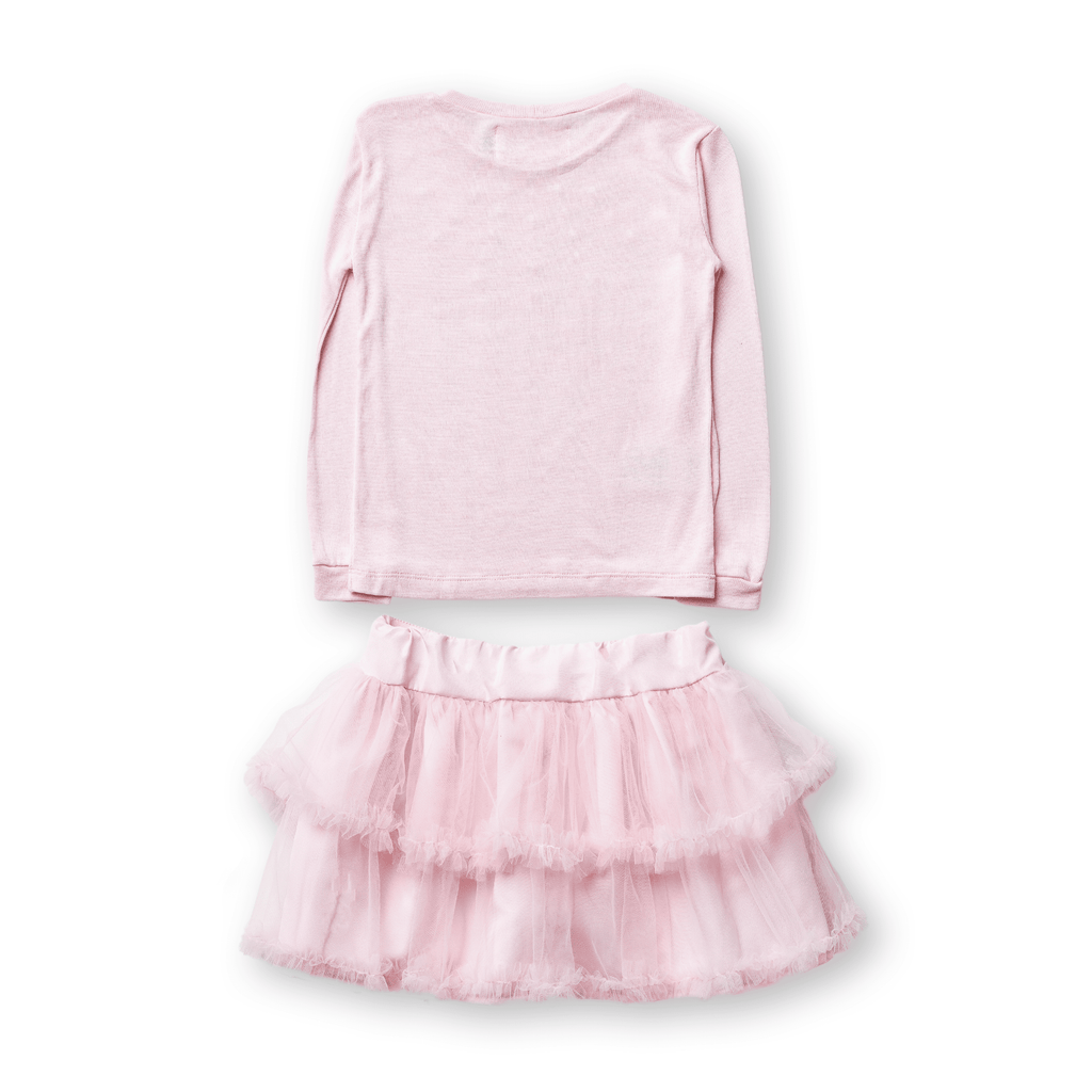 Conjunto Menina Festa Blusa Tricot e Saia Tule Tutu