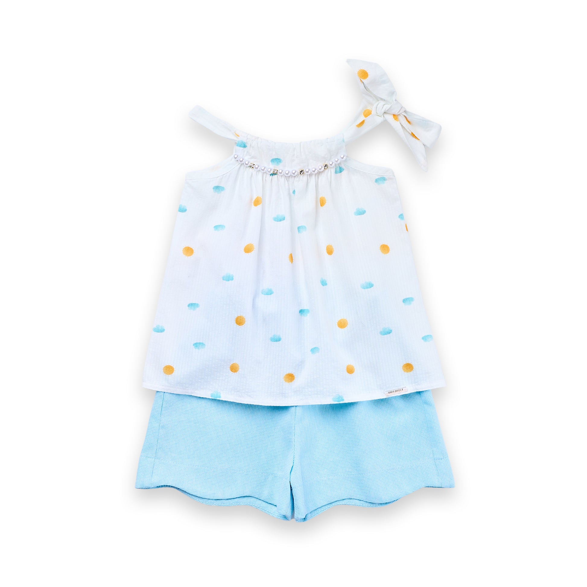 Conjunto Menina Verão Bata Estampada e Short Algodão