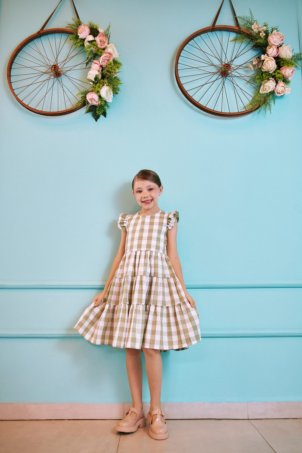 Vestido Sweet Vichy Menina Xadrez 100% Algodão Festa Babados