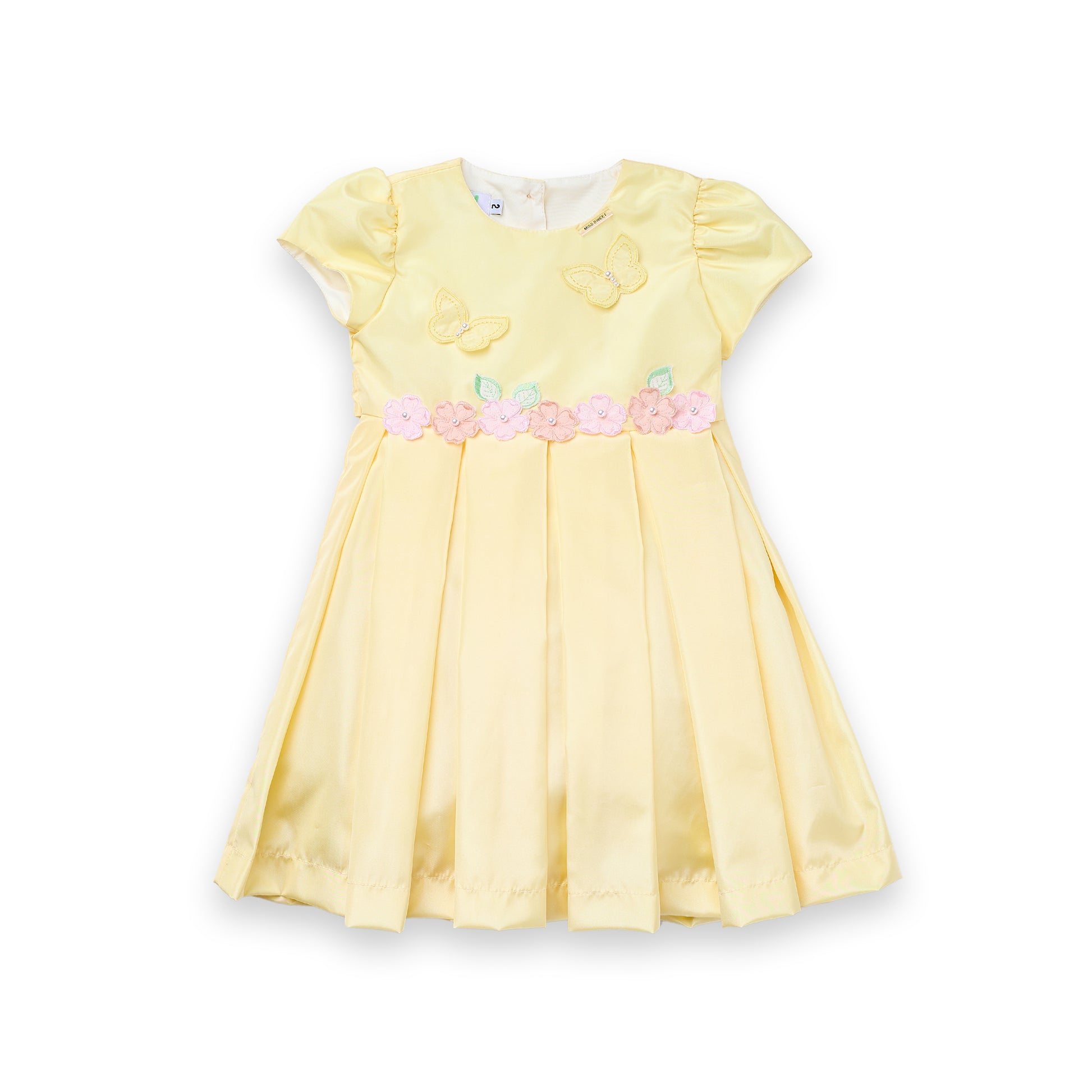 Vestido Miss Flowers Menina Festa Tafetá Bordado Pérolas