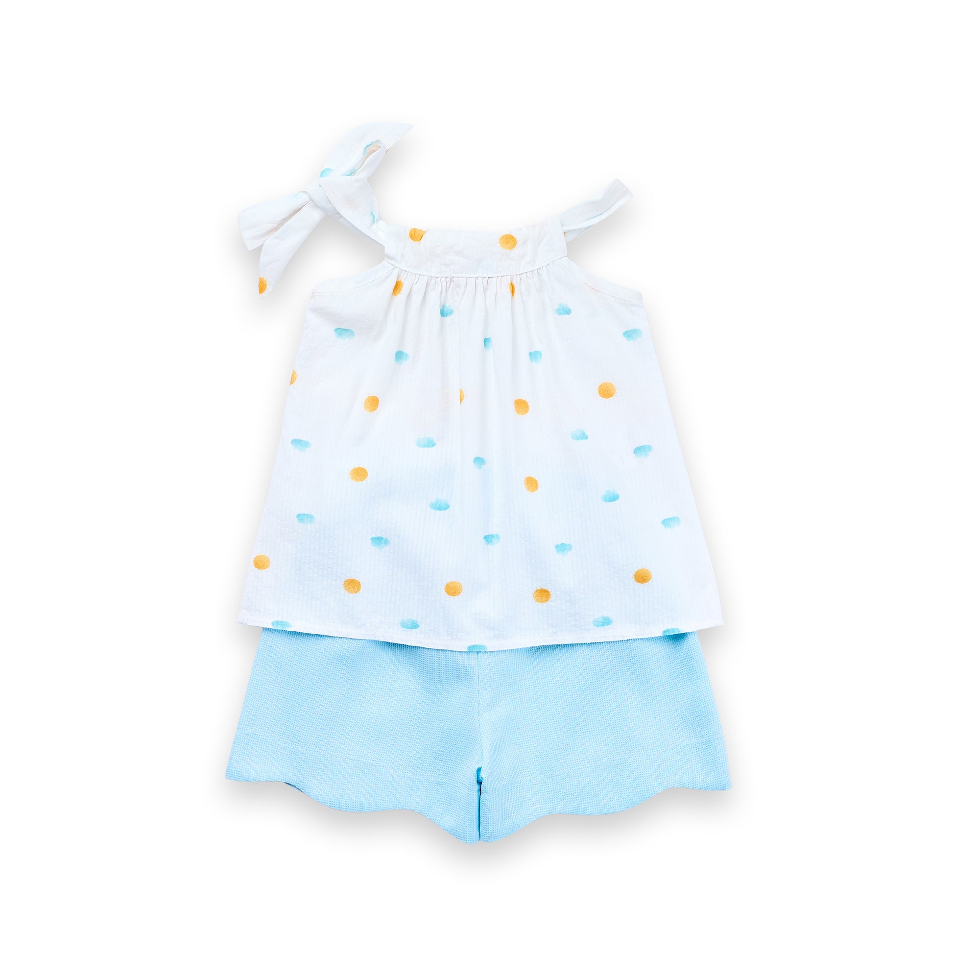 Conjunto Menina Verão Bata Estampada e Short Algodão