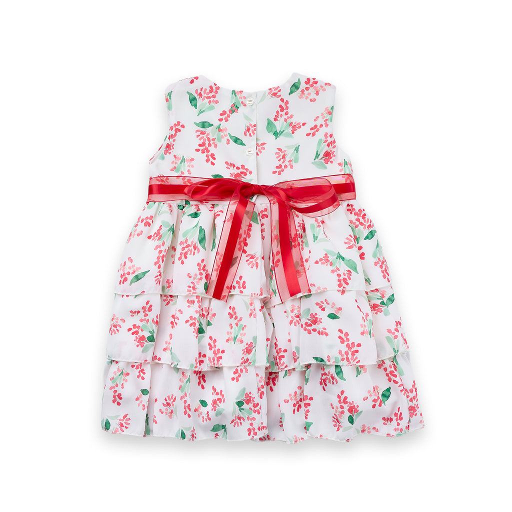 Vestido Crepe Verano Bebê Festa Estampado Voal Luxo