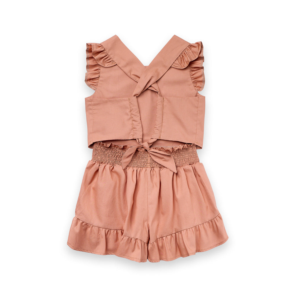 Conjunto Infantil Menina Lastex Babados Laço Costas