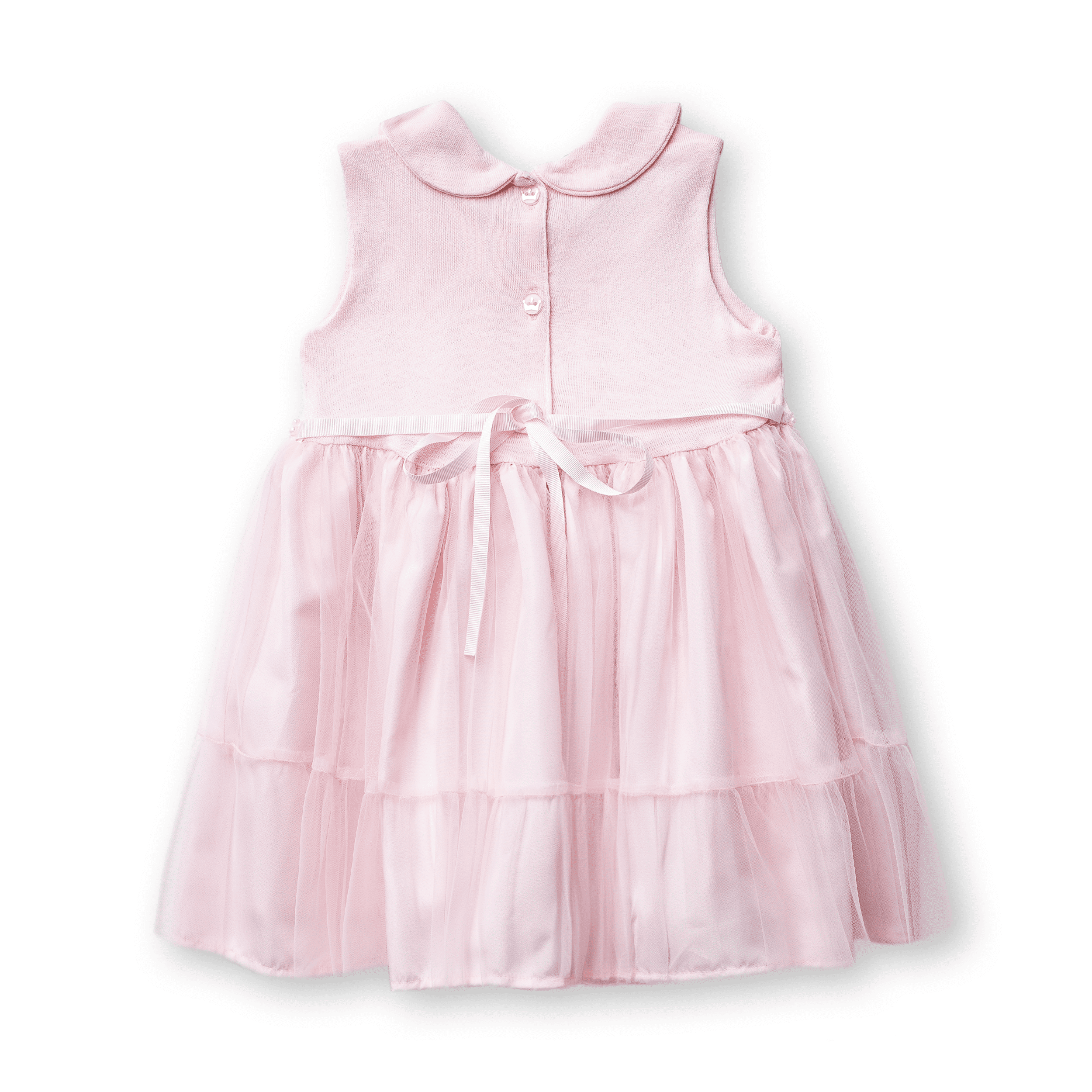 Vestido Tule e Tricot com Pérolas