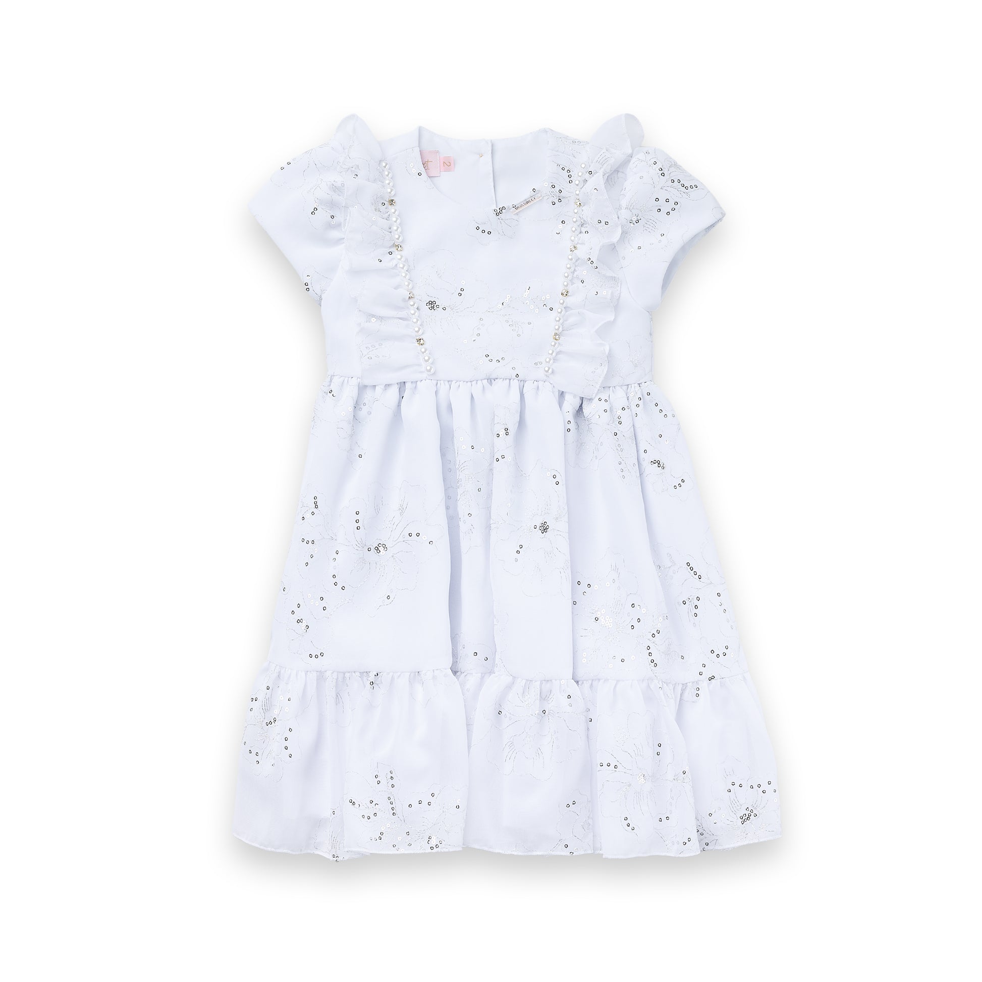 Vestido Crepe Shine Menina Festa Luxo Paetê Pérolas Strass