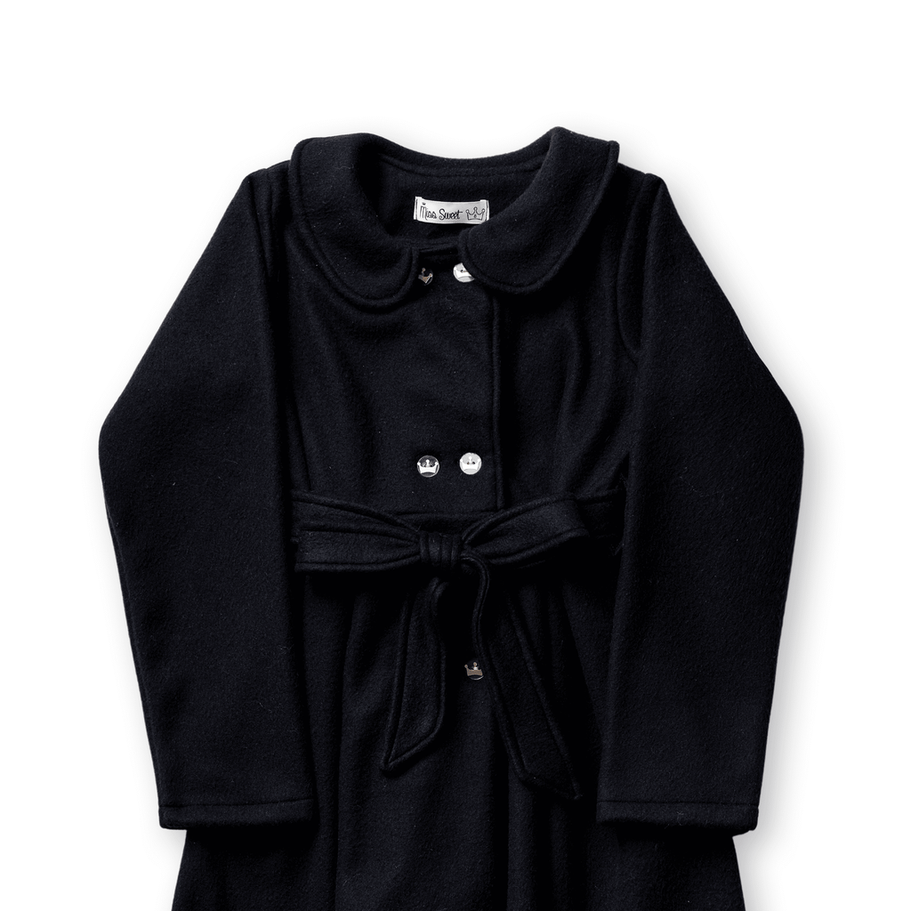 Casaco Infantil Menina Soft Sobretudo Laço Inverno Quente