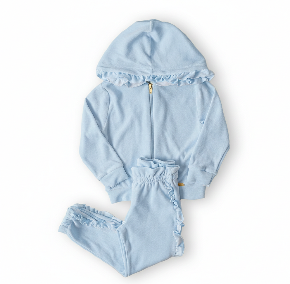 Conjunto Infantil Menina capuz frio