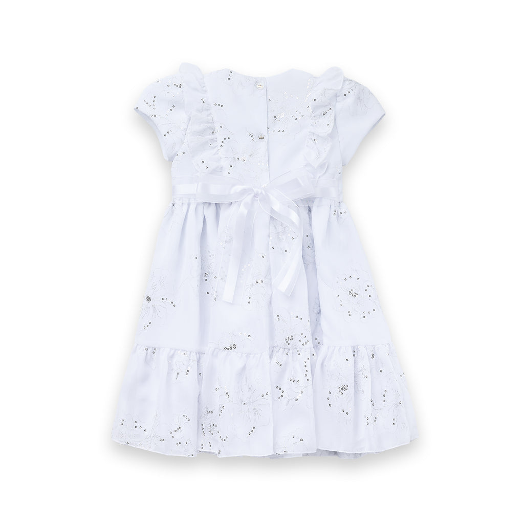 Vestido Crepe Shine Menina Festa Luxo Paetê Pérolas Strass