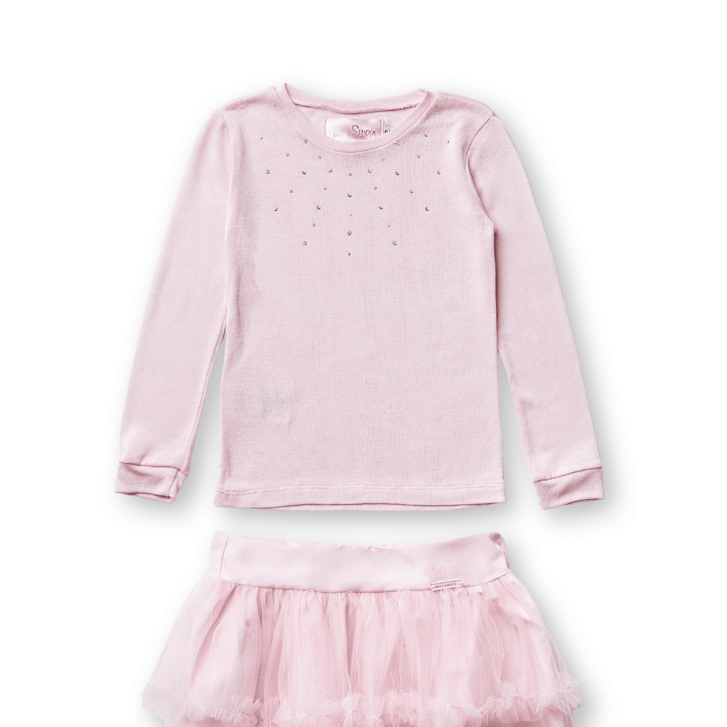 Conjunto Menina Festa Blusa Tricot e Saia Tule Tutu