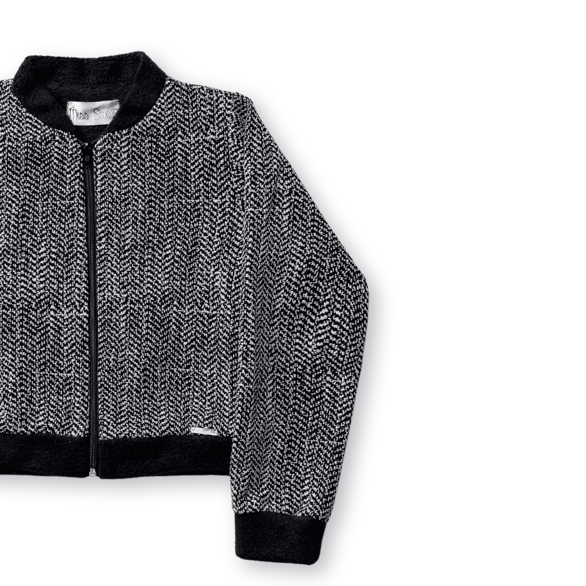 Casaco Infantil Menina Jacquard Com Pelo Forrado Inverno