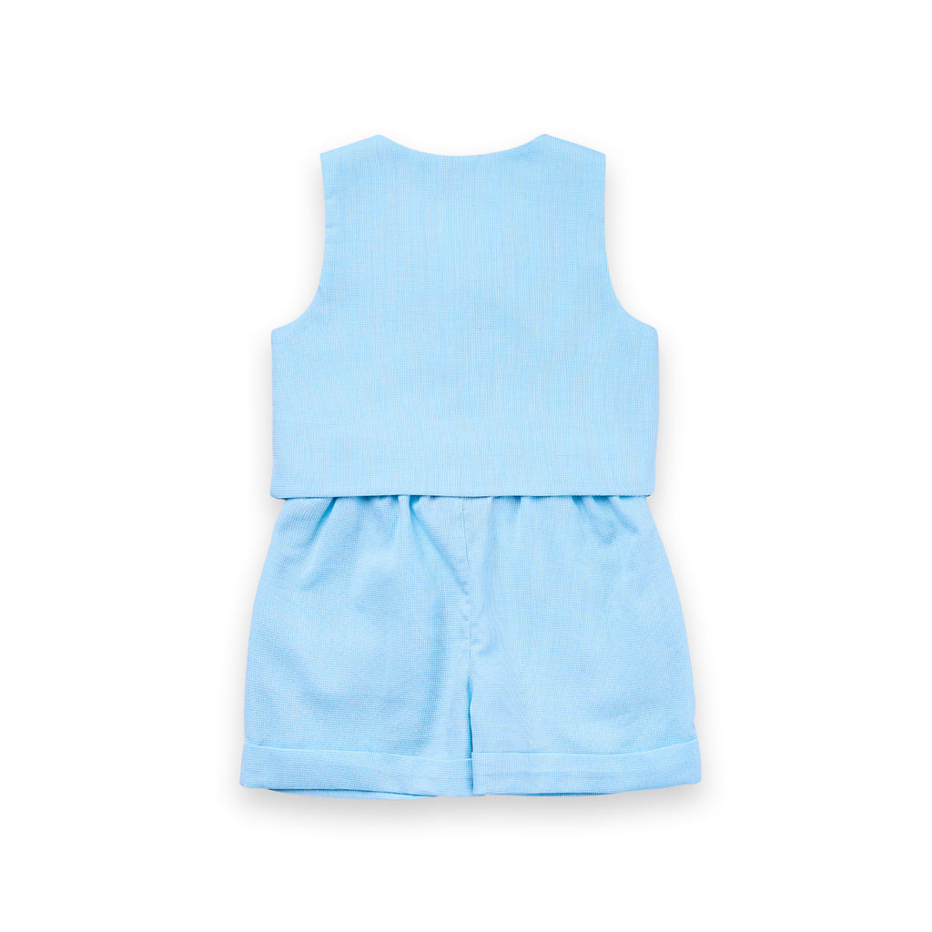 Conjunto Alfaiataria Infantil Colete e Short Algodão