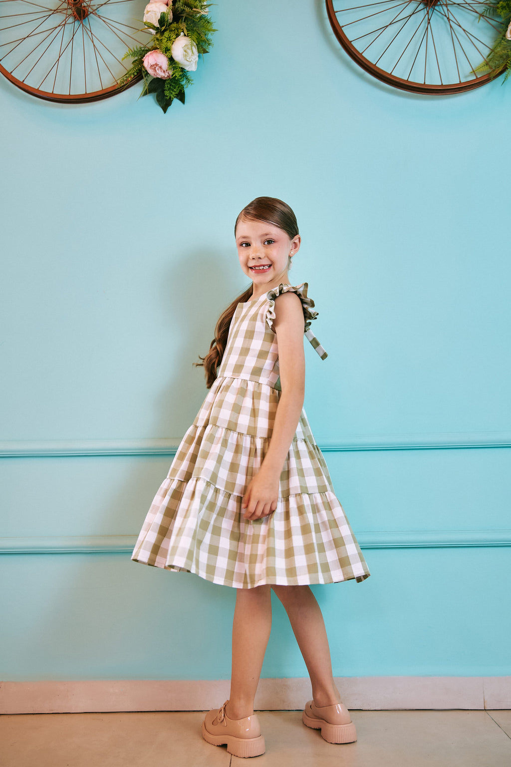 Vestido Sweet Vichy Menina Xadrez 100% Algodão Festa Babados