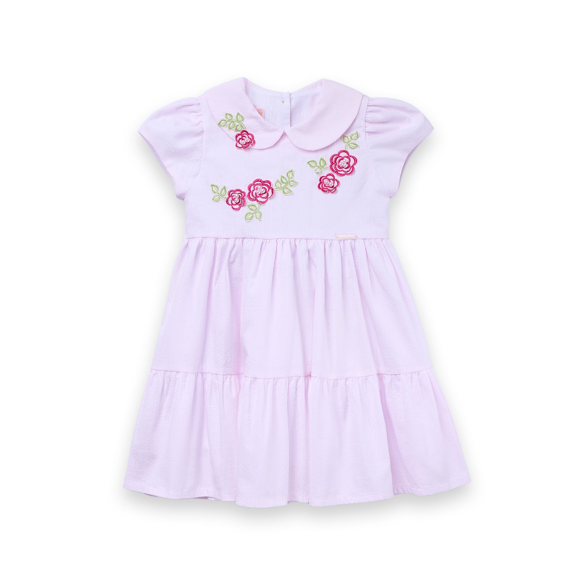 Vestido Menina Festa Algodão Ana Ruga Roses Bordado Luxo