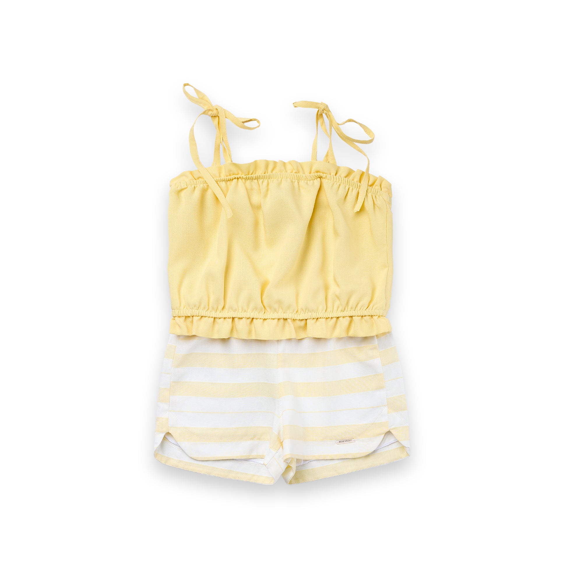 Conjunto Menina Verão Blusa Viscose Short Listrado