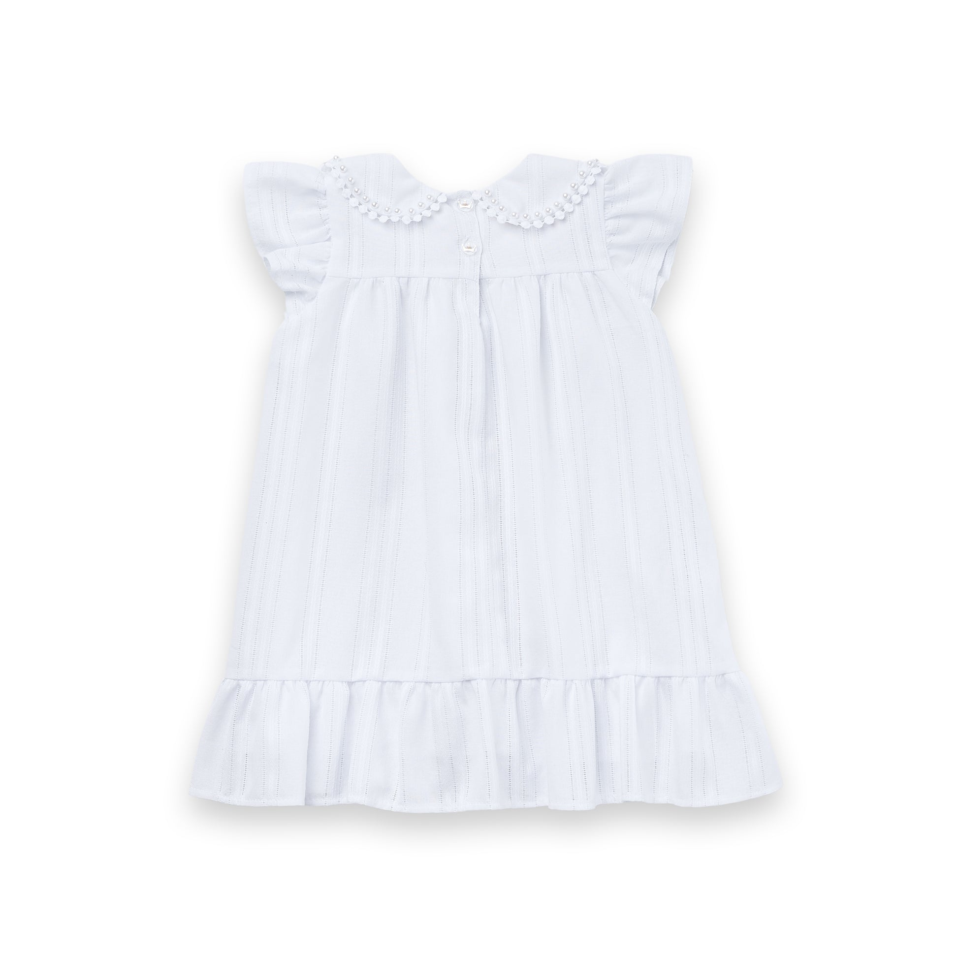 Vestido Bata Bebê Batizado Gola Guipir Algodão Luxo