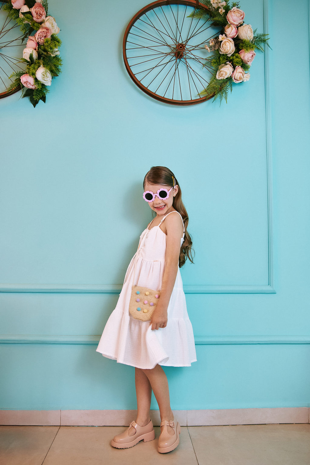 Vestido Menina Gaze Algodão Saia Marias Boho Luxo