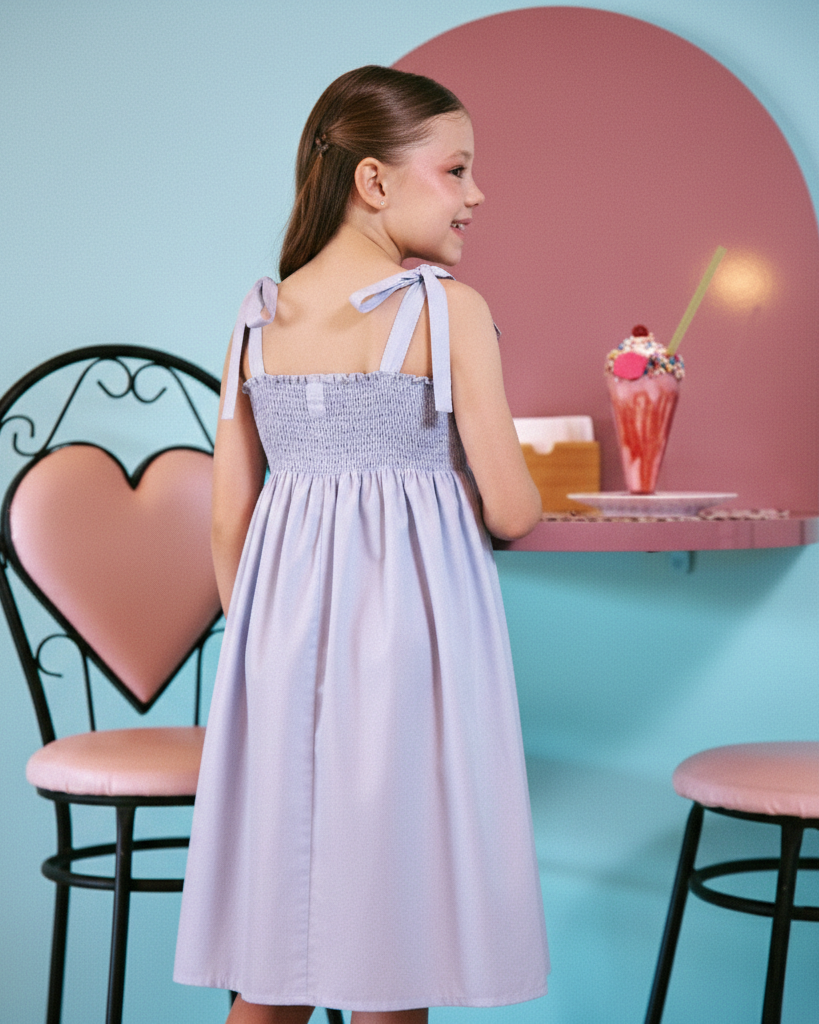 Vestido Infantil Lastex Sweet Tricoline Algodão Festa