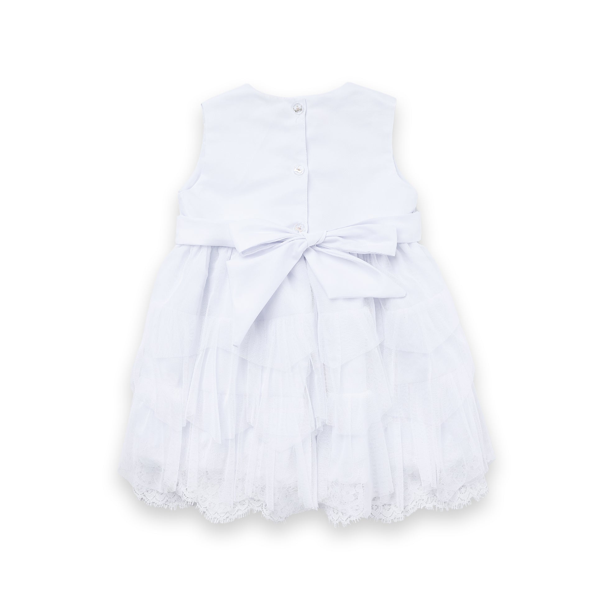 Vestido Bebê Batizado Festa Tule Tutu Pérolas Luxo