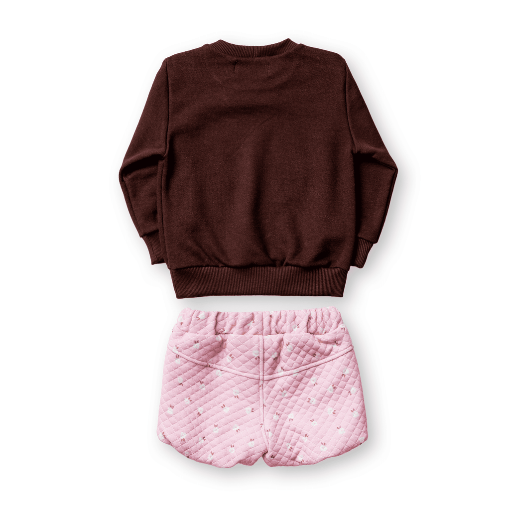 Conjunto Infantil Moletom Menina Short Balonê Inverno