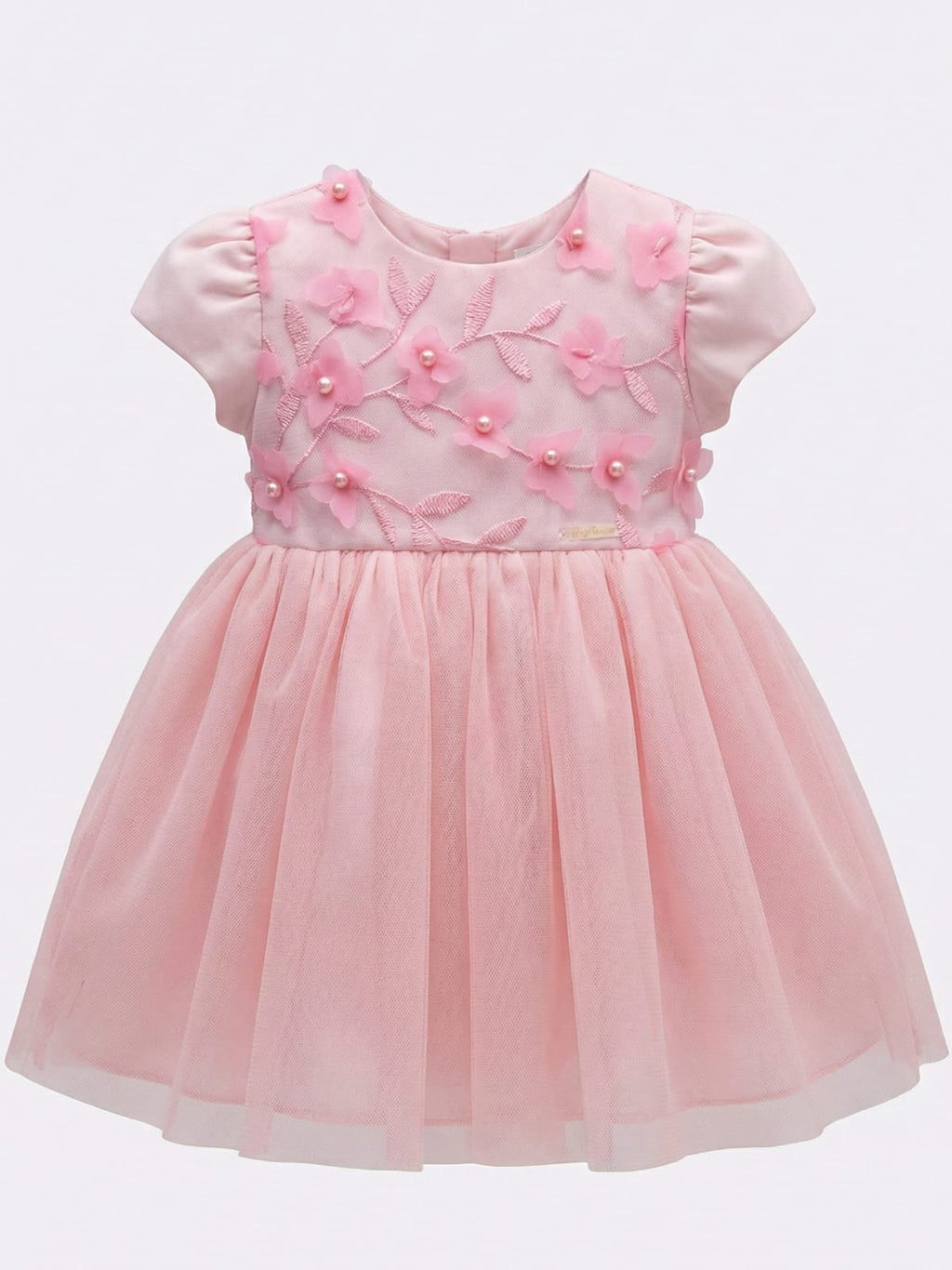 Vestido menina Flores 3d festa poliéster