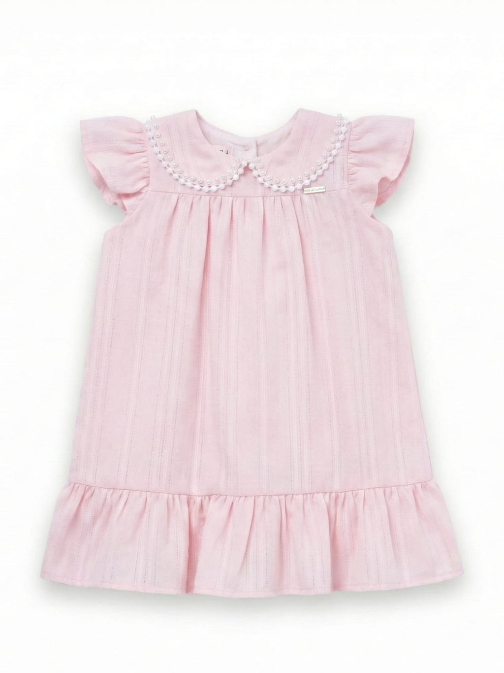 Vestido Bata Bebê Batizado Gola Guipir Algodão Luxo