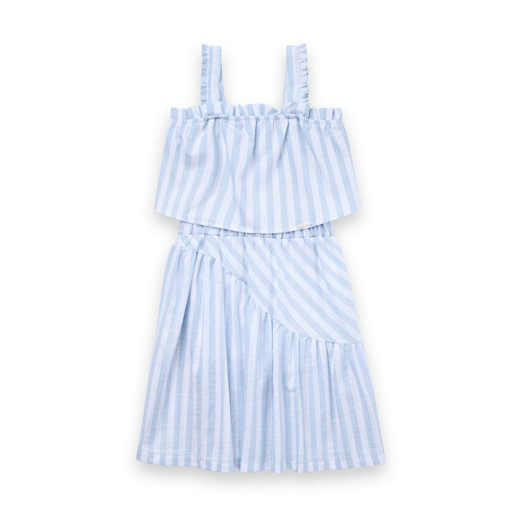 Conjunto Infantil Menina Saia Babados Listrada Algodão