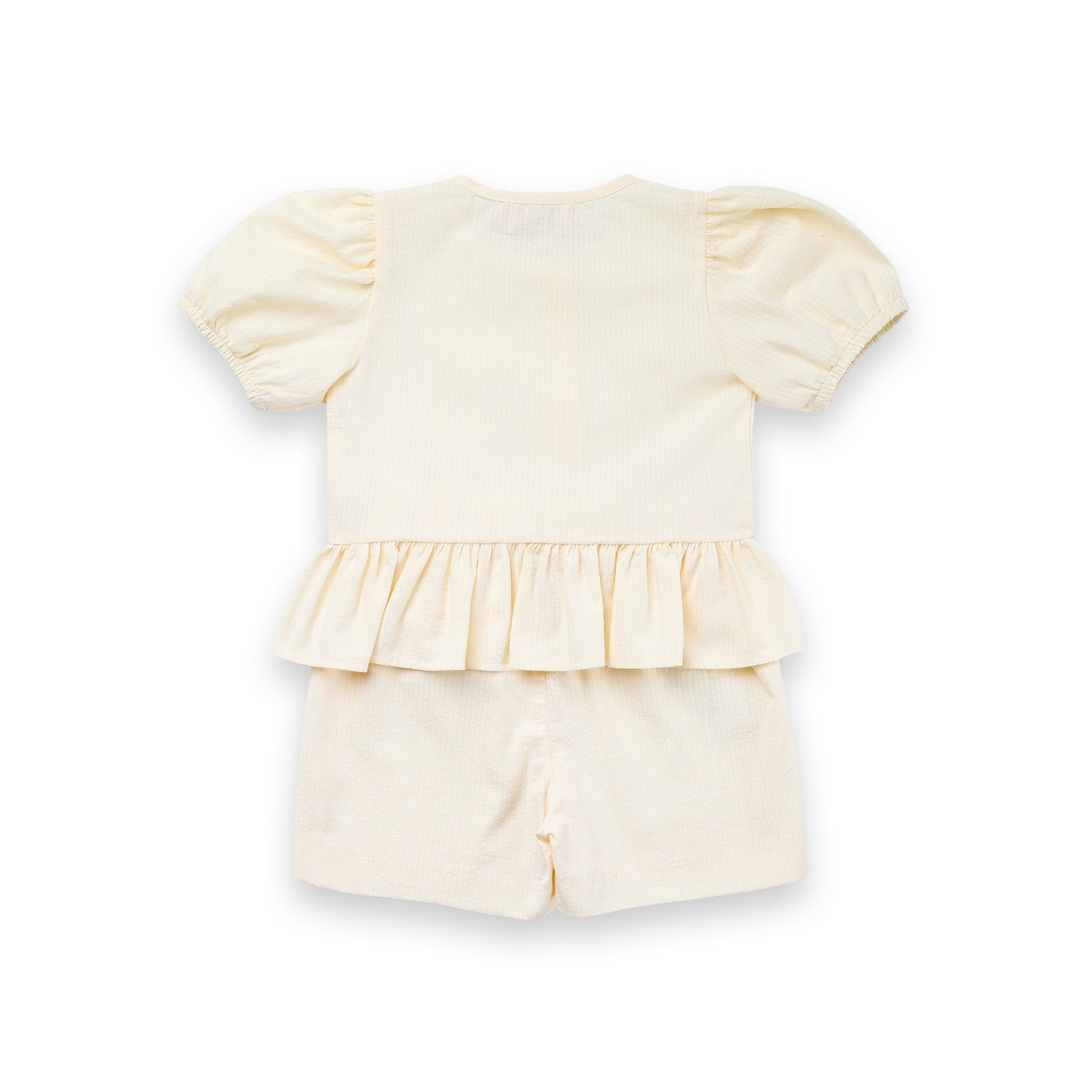 Conjunto Menina Romântico Manga Boneca Laços Gorgurão