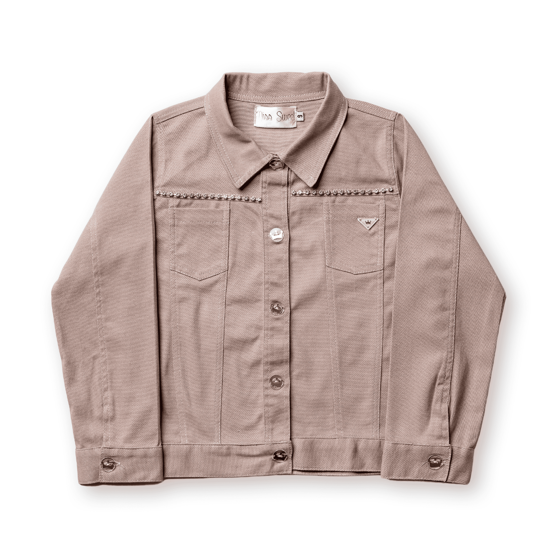 Jaqueta Infantil Menina Sarja Strass Inverno Luxo