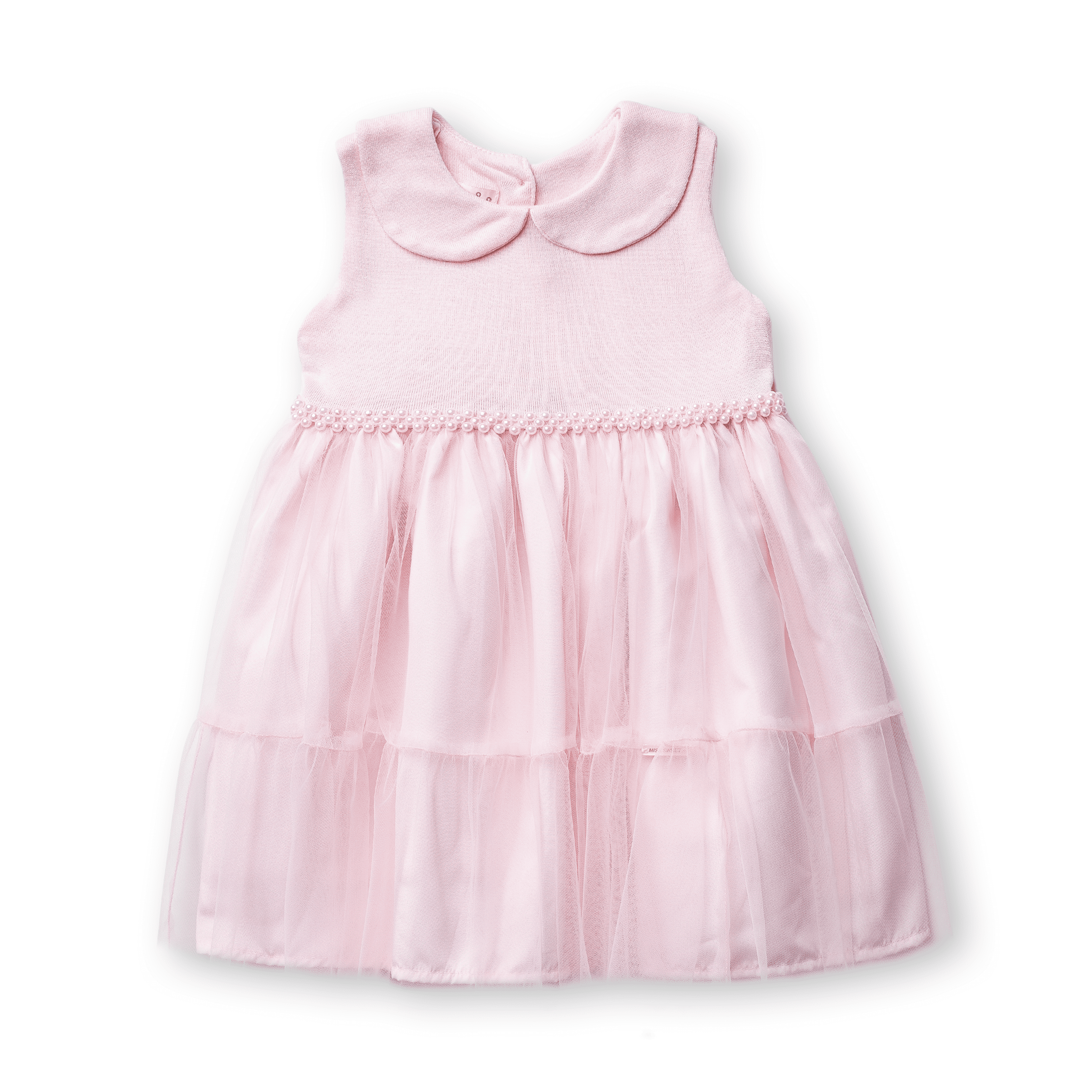Vestido Tule e Tricot com Pérolas