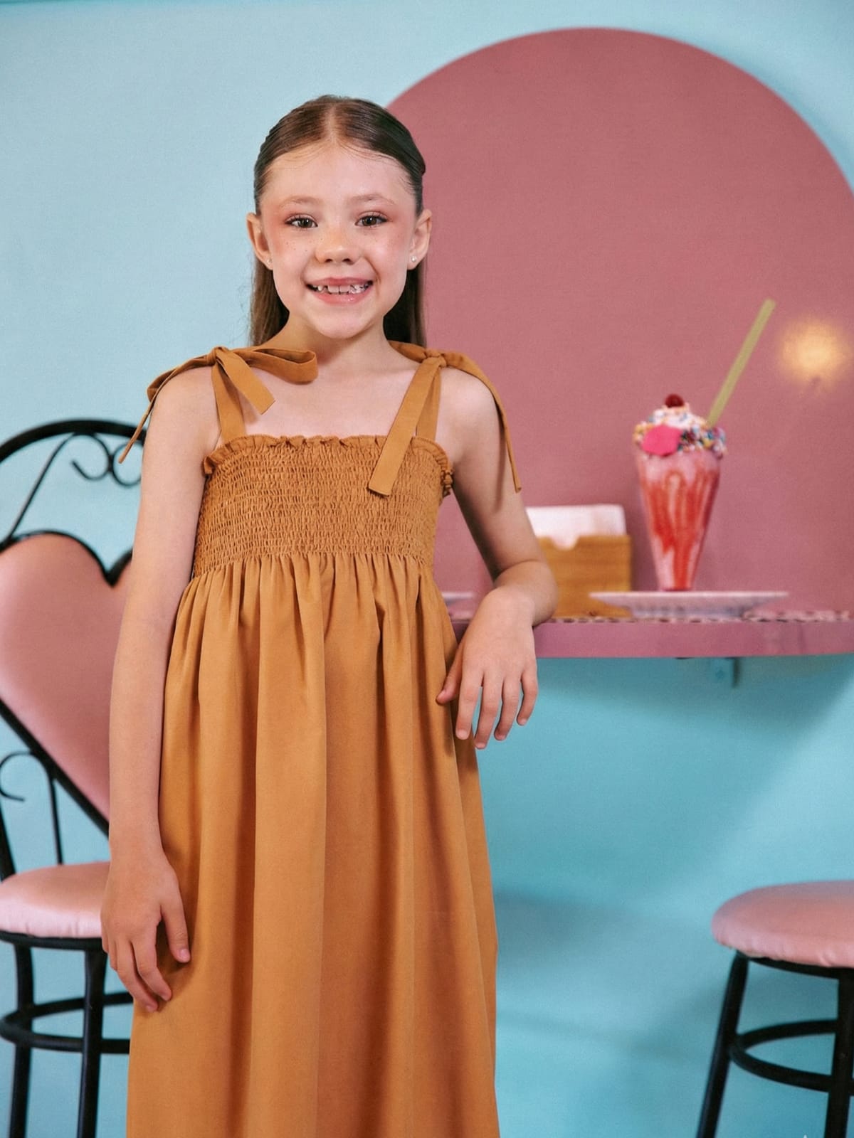 Vestido Infantil Lastex Sweet Tricoline Algodão Festa