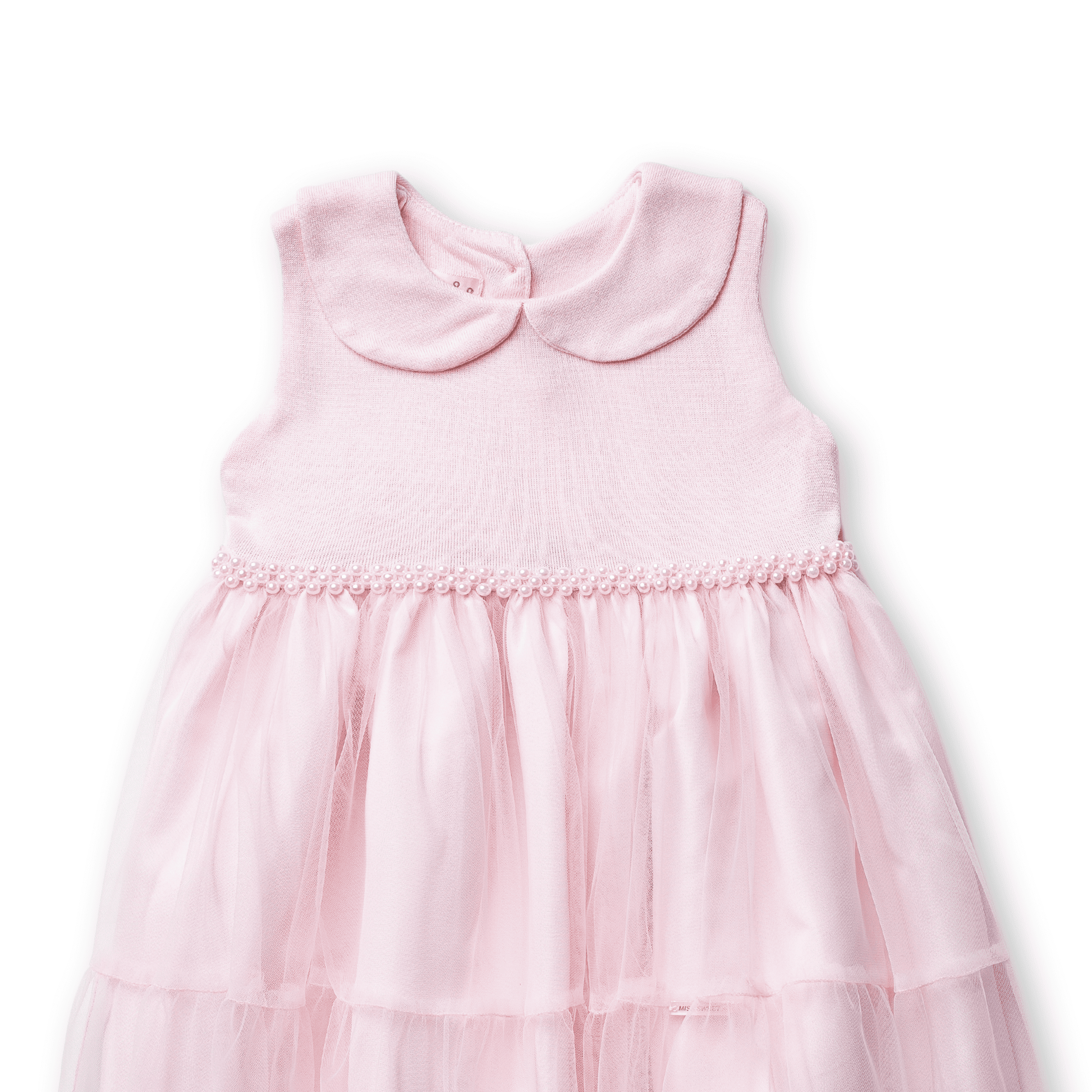Vestido Tule e Tricot com Pérolas