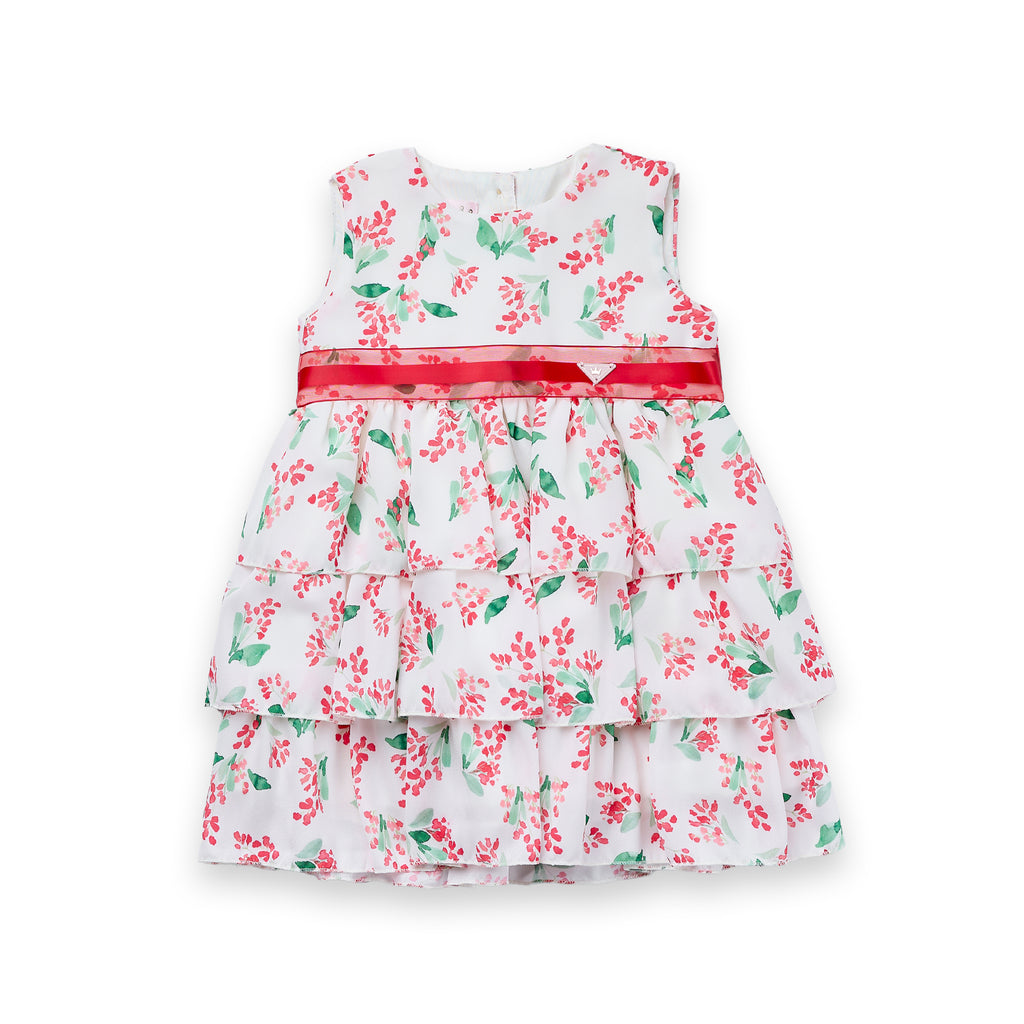 Vestido Crepe Verano Bebê Festa Estampado Voal Luxo