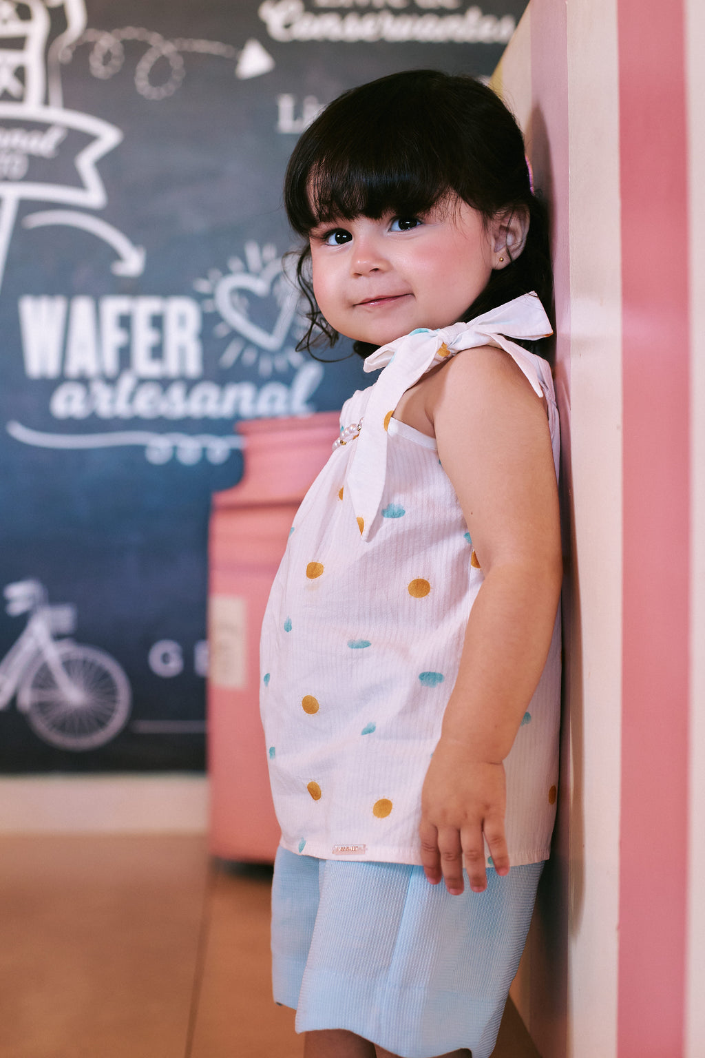 Conjunto Menina Verão Bata Estampada e Short Algodão
