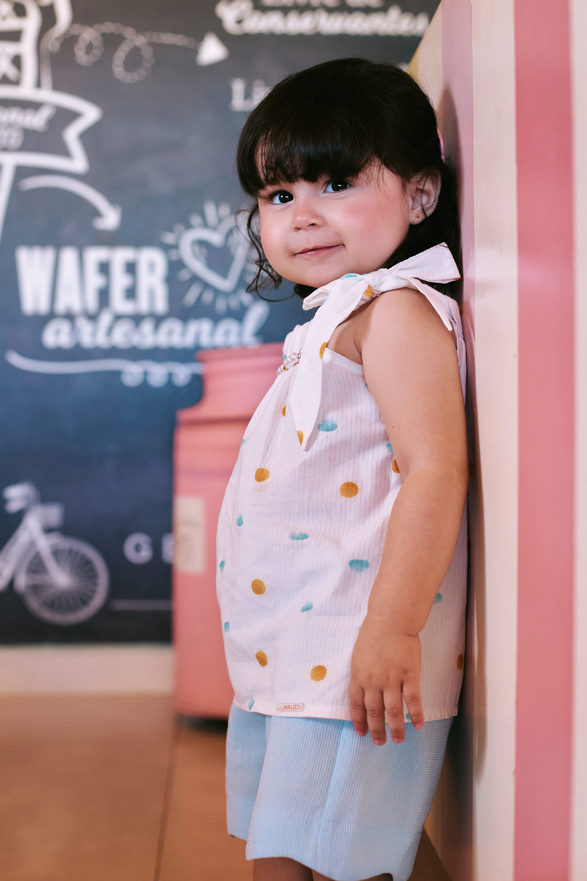 Conjunto Menina Verão Bata Estampada e Short Algodão
